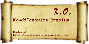 Kovácsovics Orsolya névjegykártya