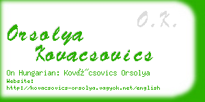 orsolya kovacsovics business card